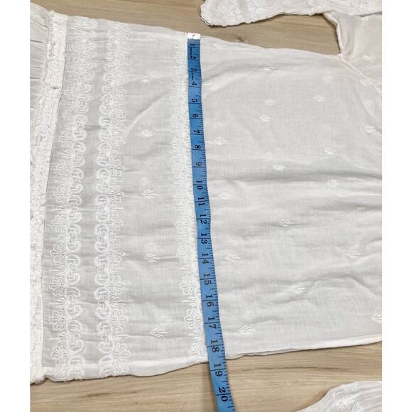 Calypso St Barth sz XS Sheer White Embroidered Tunic Dress Cotton Scoop Neck - Picture 11 of 15